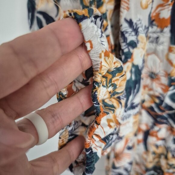 Floral Print 3/4 length Dress By Entro M Lightweight Flowy Womens Apparel - Picture 6 of 6